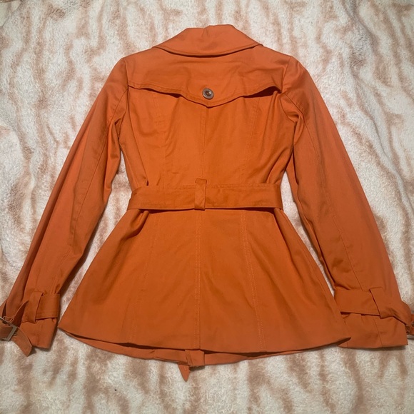 GUESS Orange Retro Coat with Leopard Lining - Picture 5 of 9